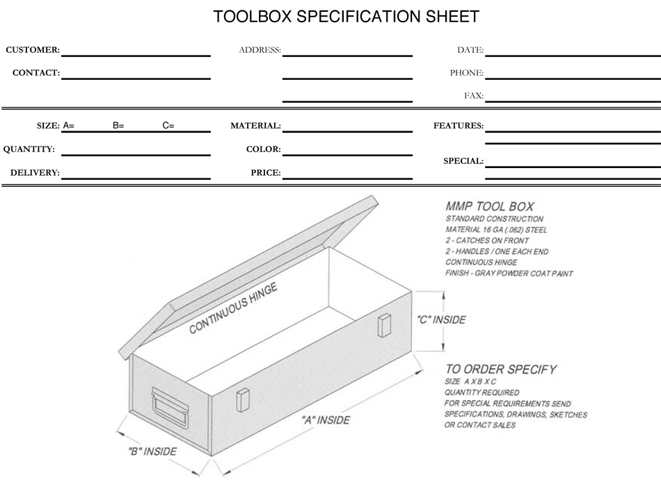 Toolbox specification image